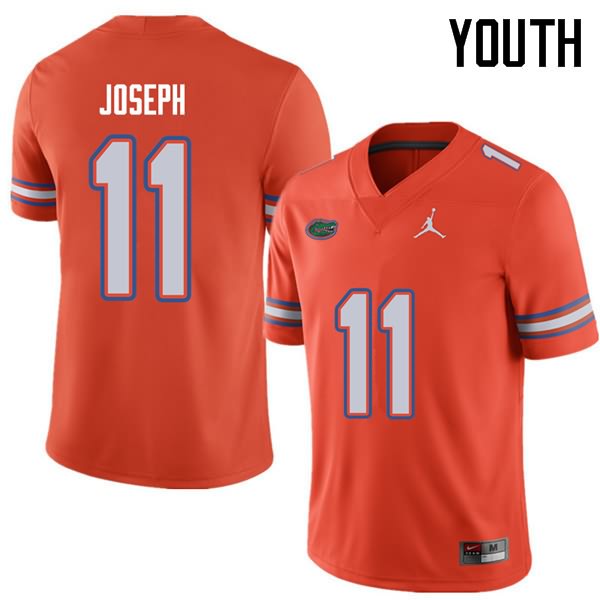 NCAA Florida Gators Vosean Joseph Youth #11 Jordan Brand Orange Stitched Authentic College Football Jersey CZA4164CZ